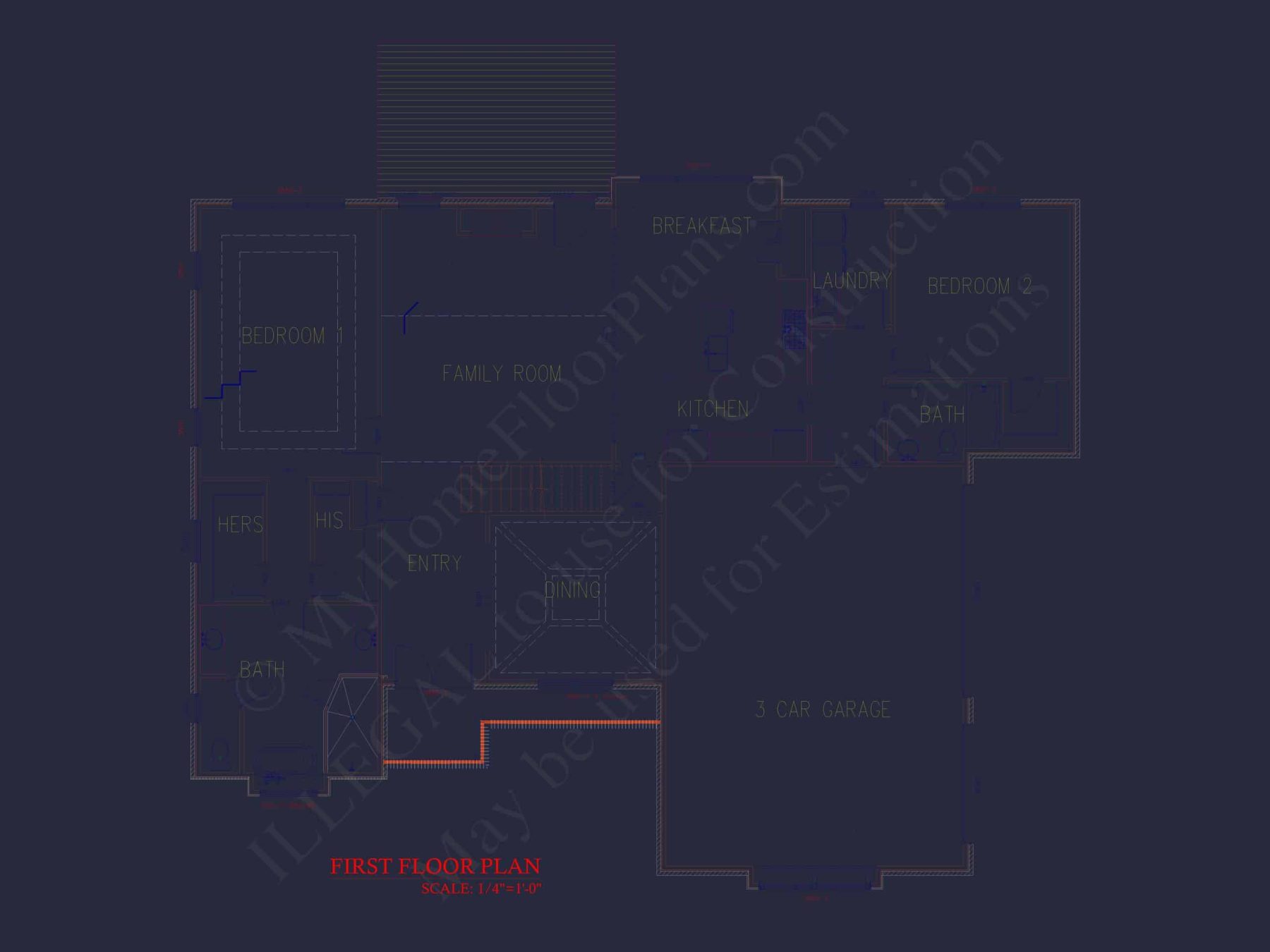 Elegant Home Plan with 2 Floors,4 Bedrooms & CAD Designs