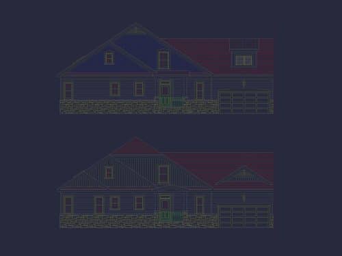 Modern 1.5-Story Duplex House Plan with CAD Designs & Vaulted Living Spaces