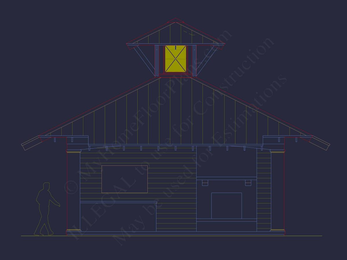 Modern Pool House Plan with Floor Plan and CAD Designs