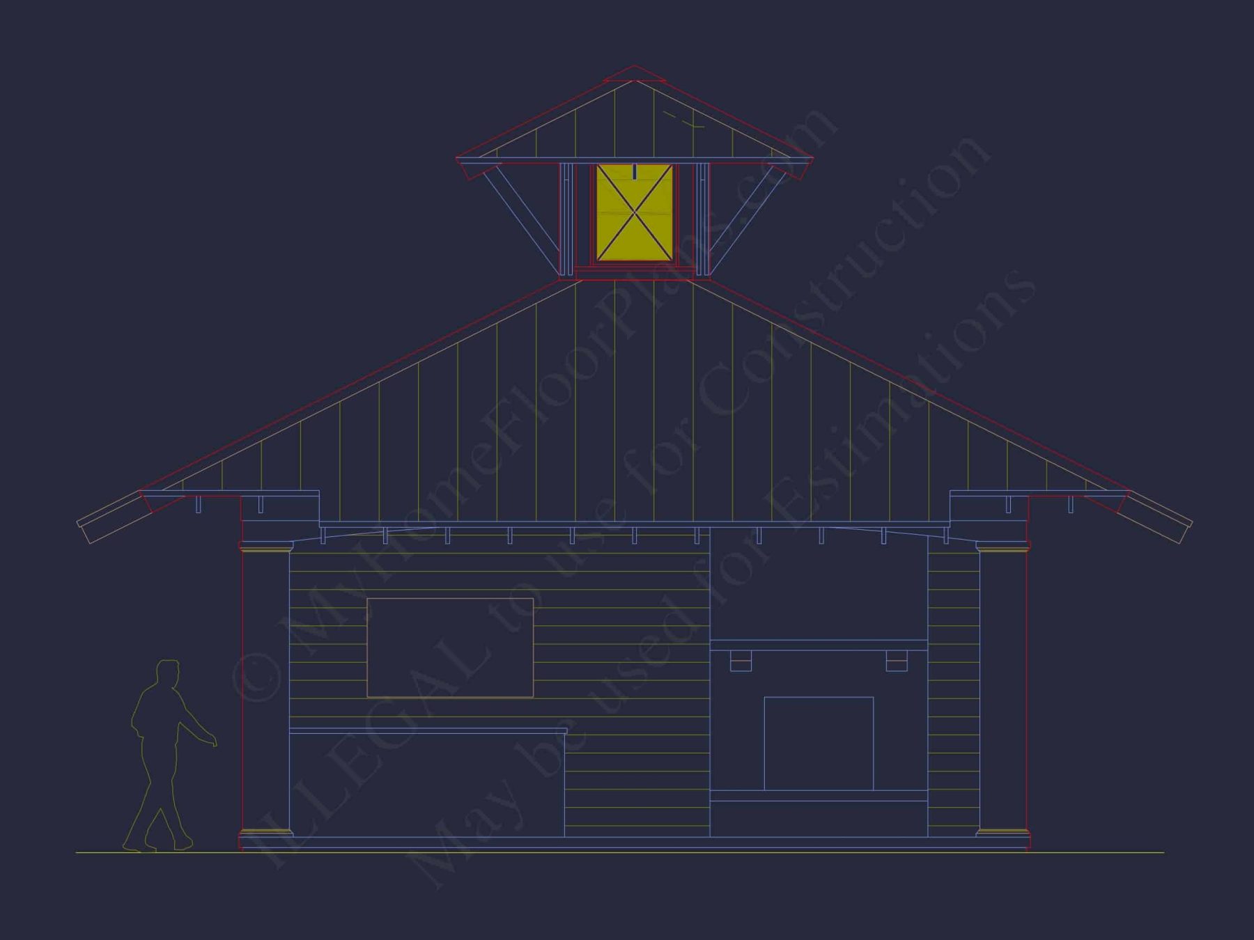 Modern Pool House Plan with Floor Plan and CAD Designs