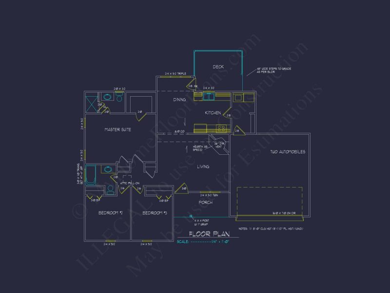 Craftsman Ranch House Plan with Open Floor Layout & CAD Designs