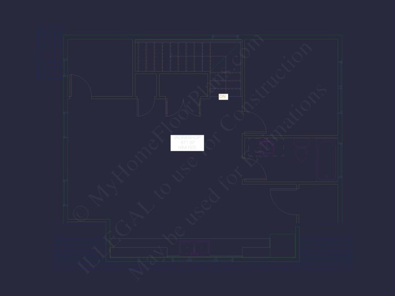 Modern Garage Home Plan with Heated Gym & Workshop