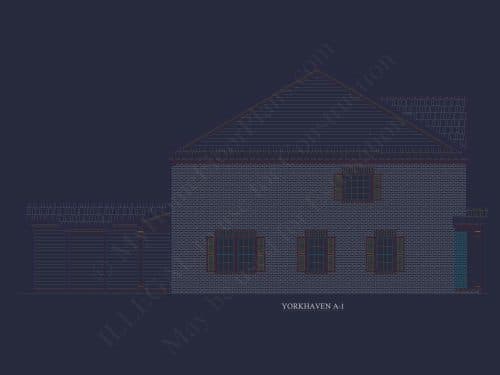 Colonial Revival Home Plan with 2 Stories, Covered Porches & CAD Blueprints