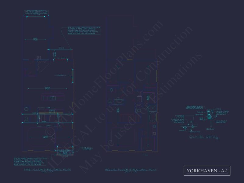 Colonial Revival Home Plan with 2 Stories, Covered Porches & CAD Blueprints
