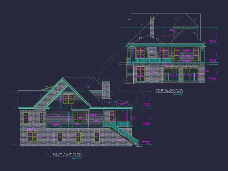 Elegant Traditional House Plan with 2 Stories & Open Floor Blueprint