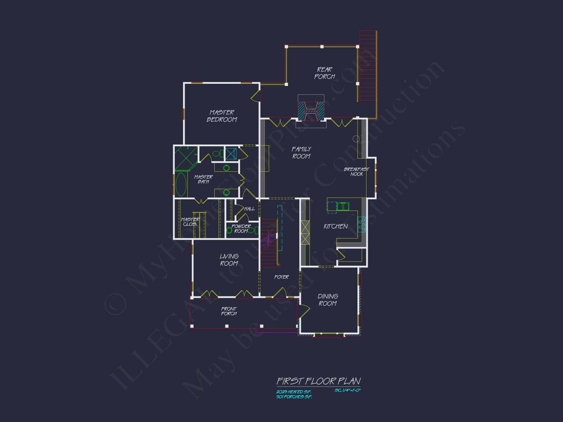 Elegant Traditional House Plan with 2 Stories & Open Floor Blueprint