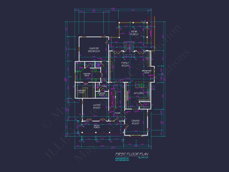 Elegant Traditional House Plan with 2 Stories & Open Floor Blueprint