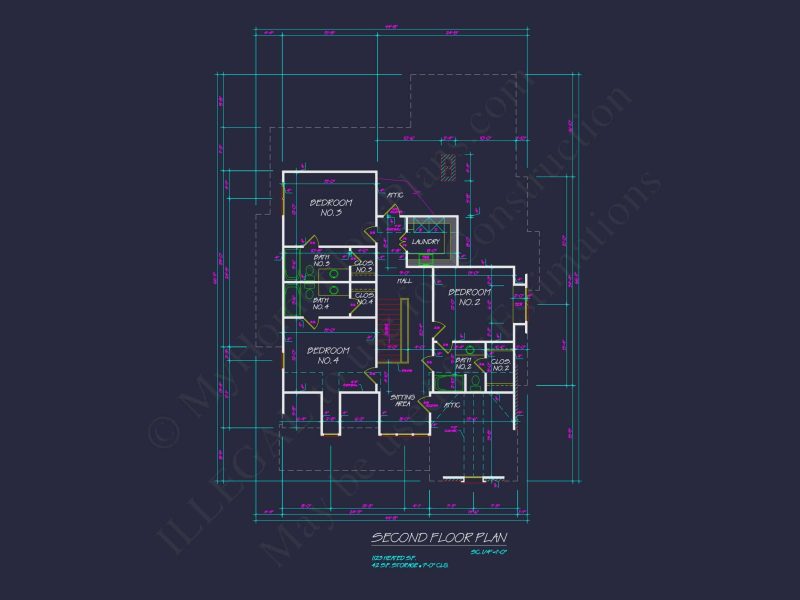 Elegant Traditional House Plan with 2 Stories & Open Floor Blueprint