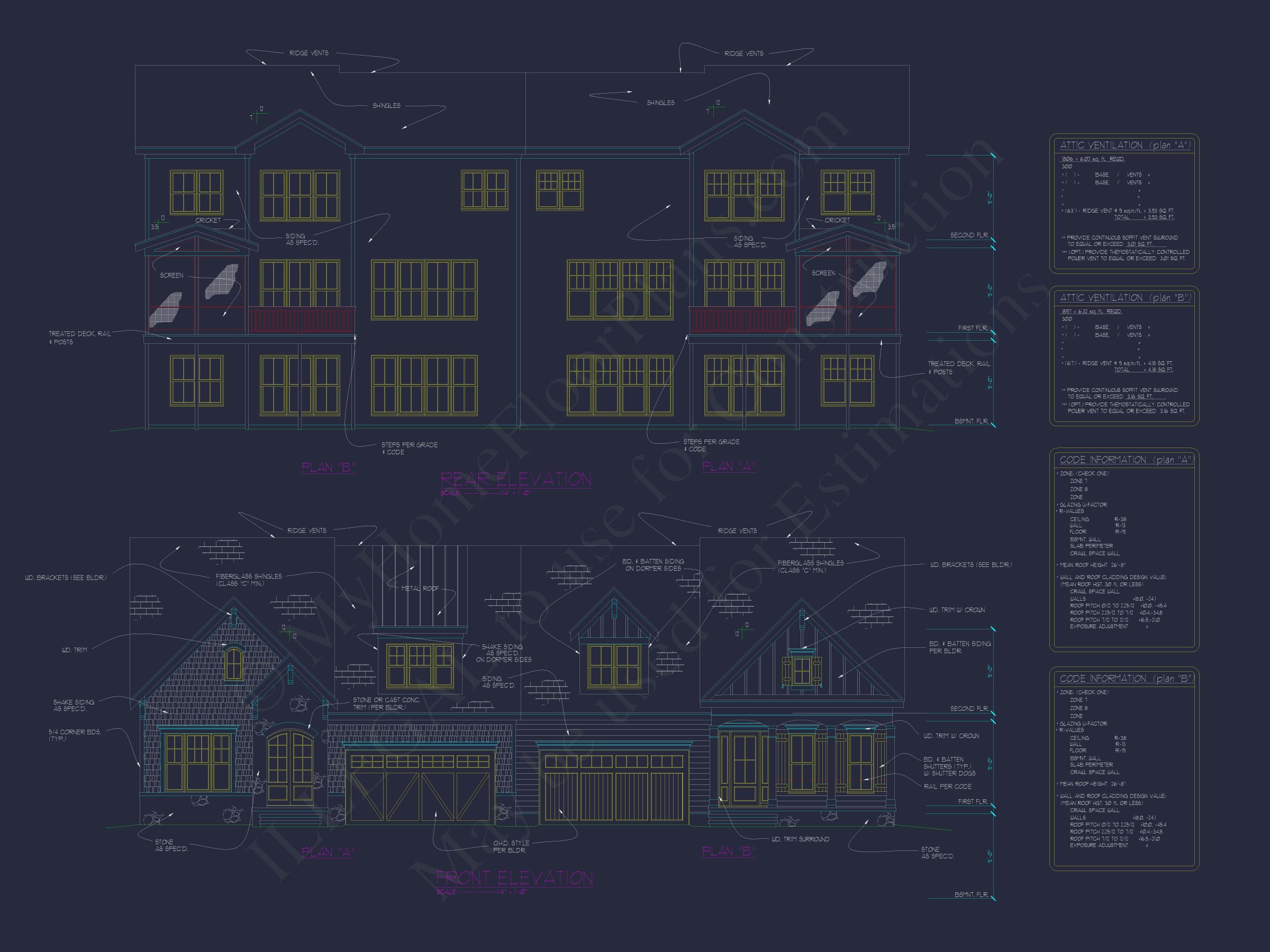 Modern Duplex Home Plan with CAD Blueprints & Flexible Layout