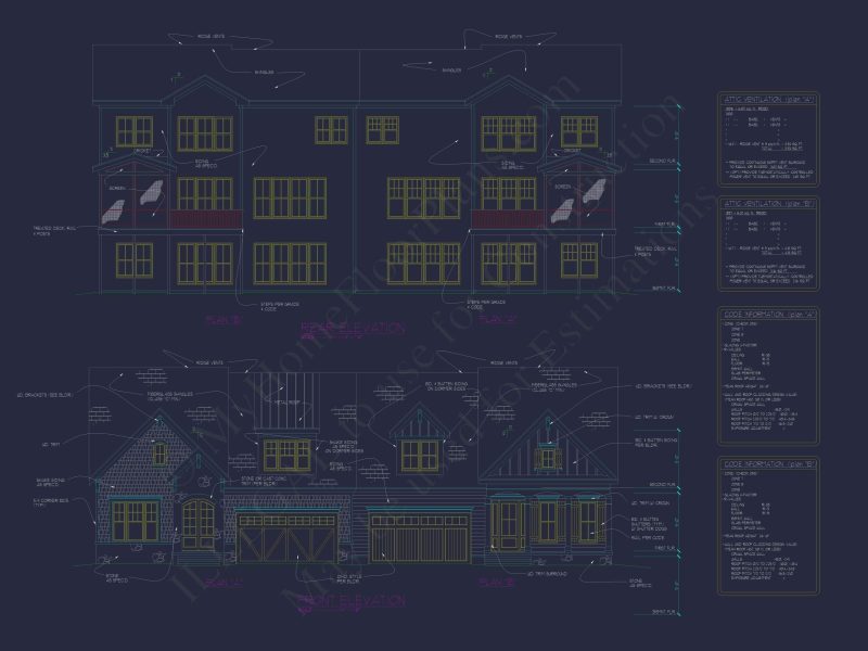 Modern Duplex Home Plan with CAD Blueprints & Flexible Layout