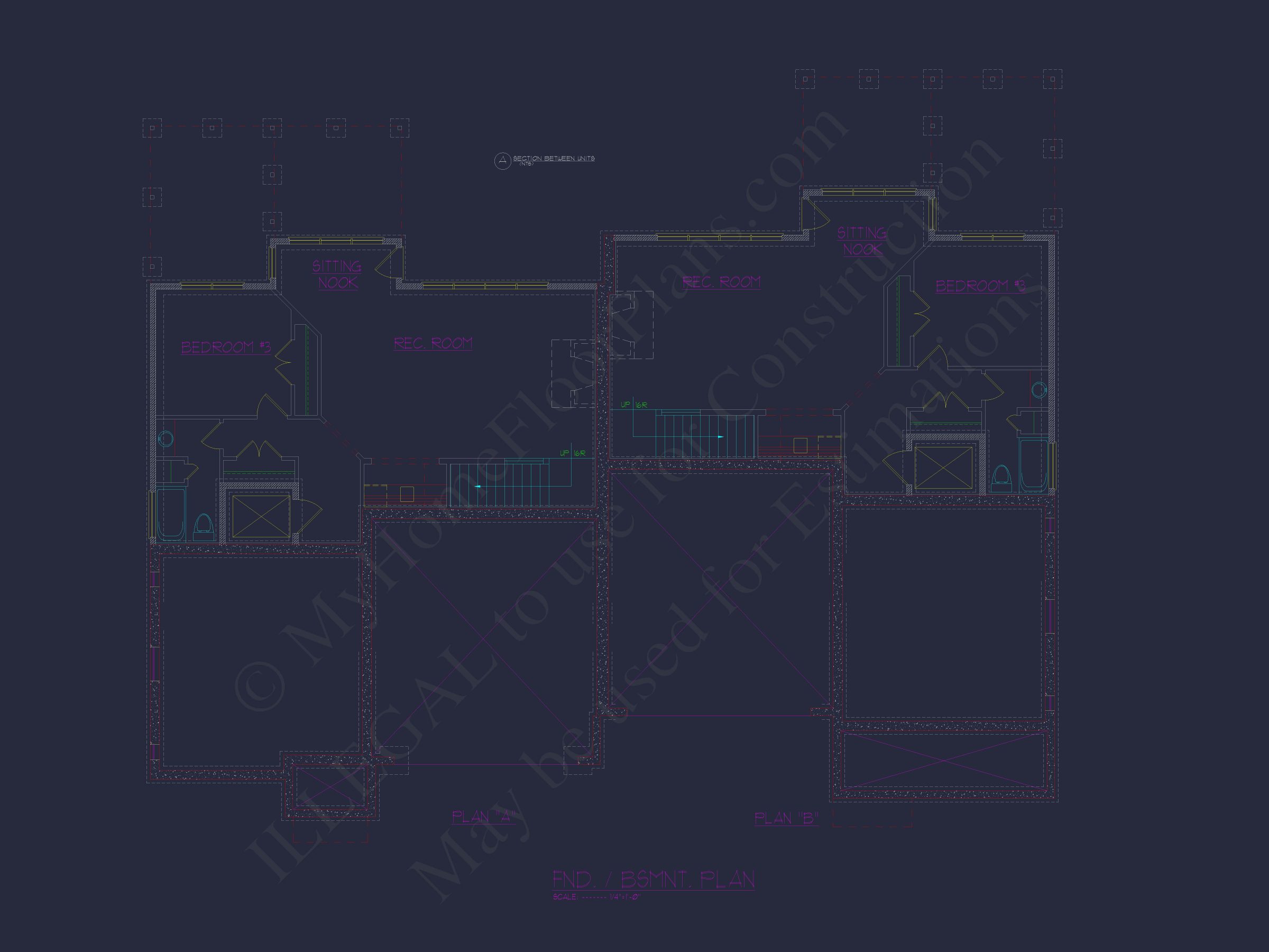 Modern Duplex Home Plan with CAD Blueprints & Flexible Layout