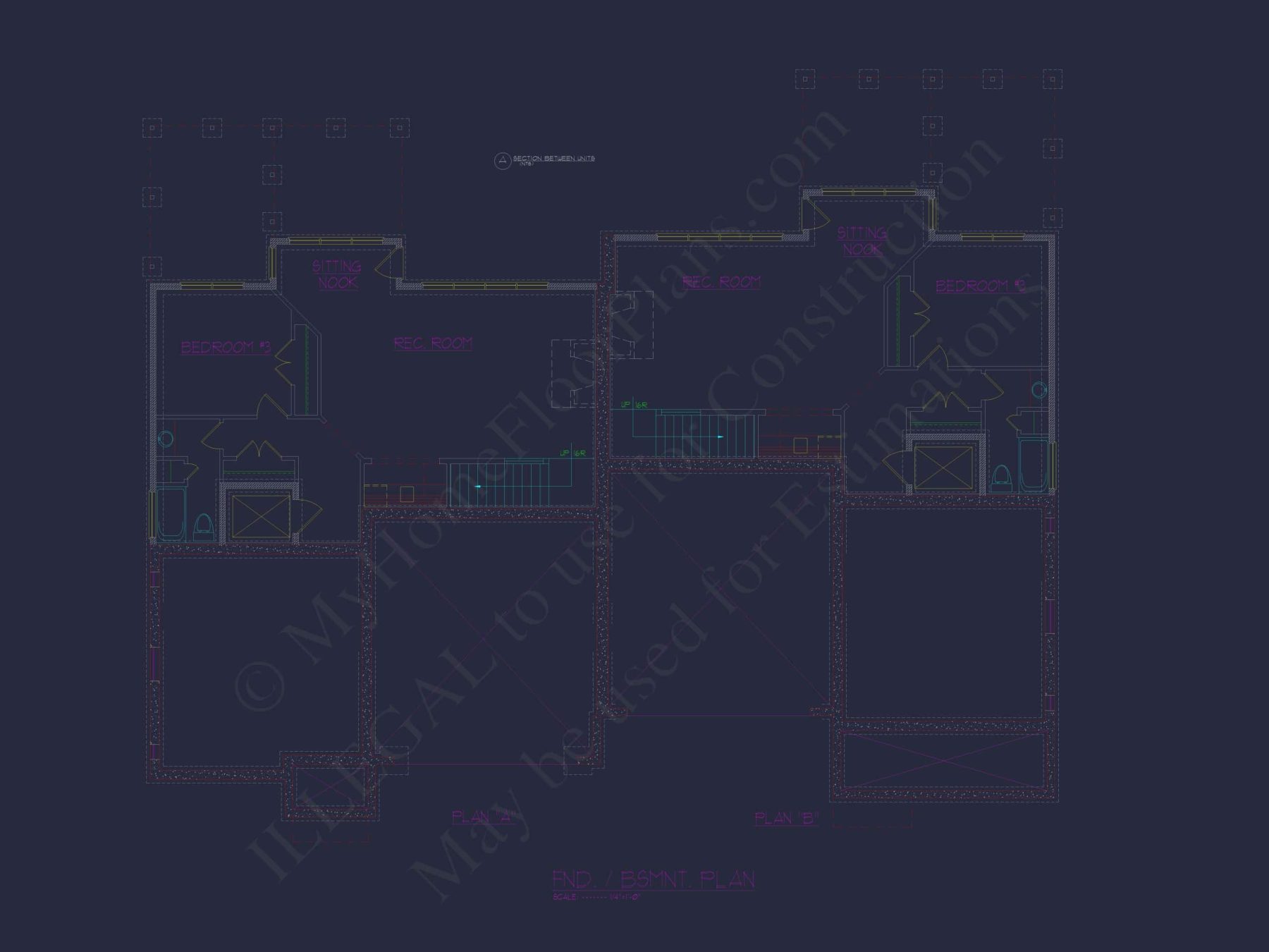 Modern Duplex Home Plan with CAD Blueprints & Flexible Layout
