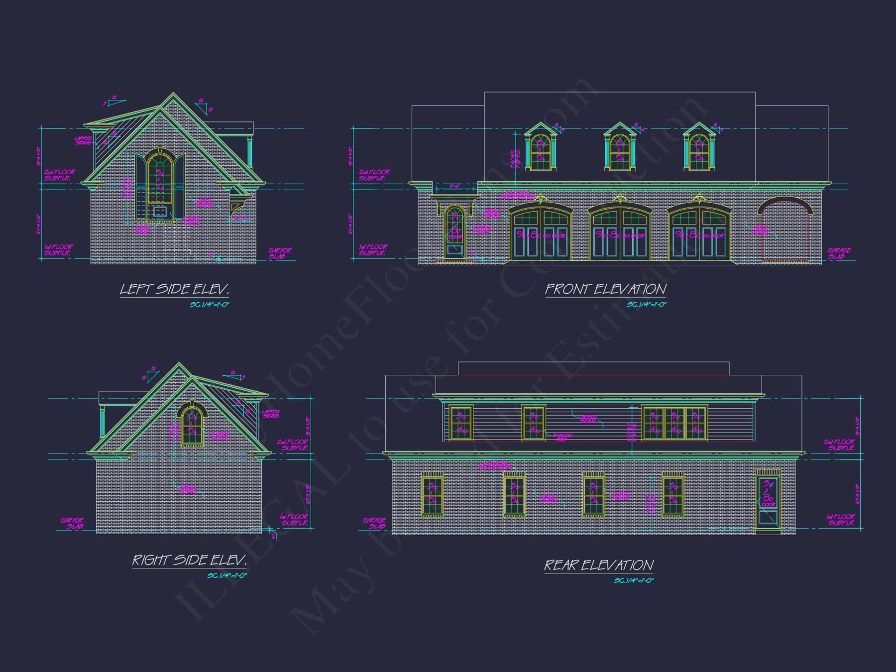 Stunning Traditional 2-Story House Plan with Vaulted Ceilings & Brick Exterior
