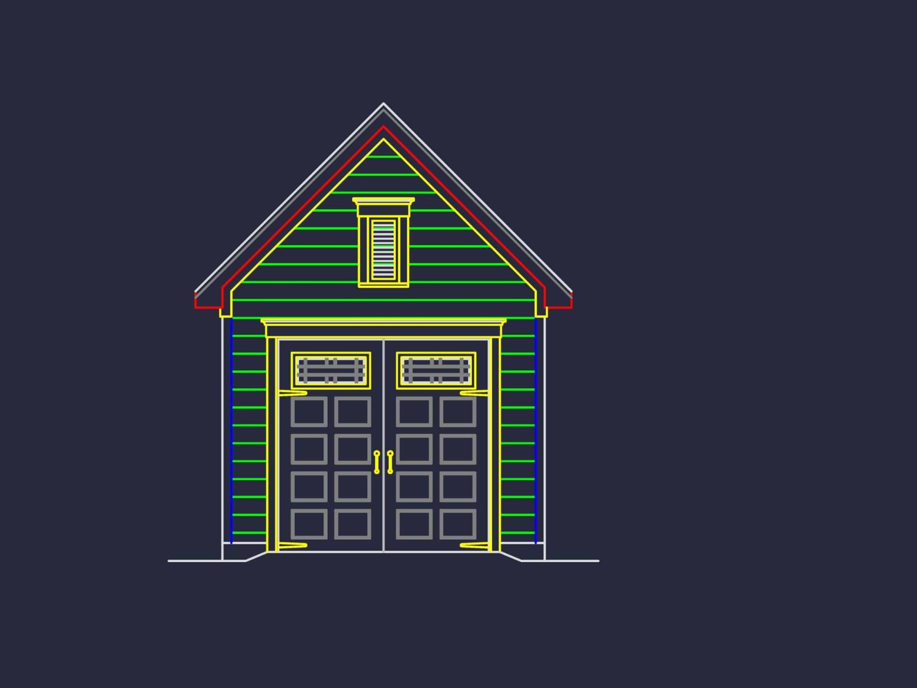 Compact Garage Floor Plan with Detailed CAD Designs