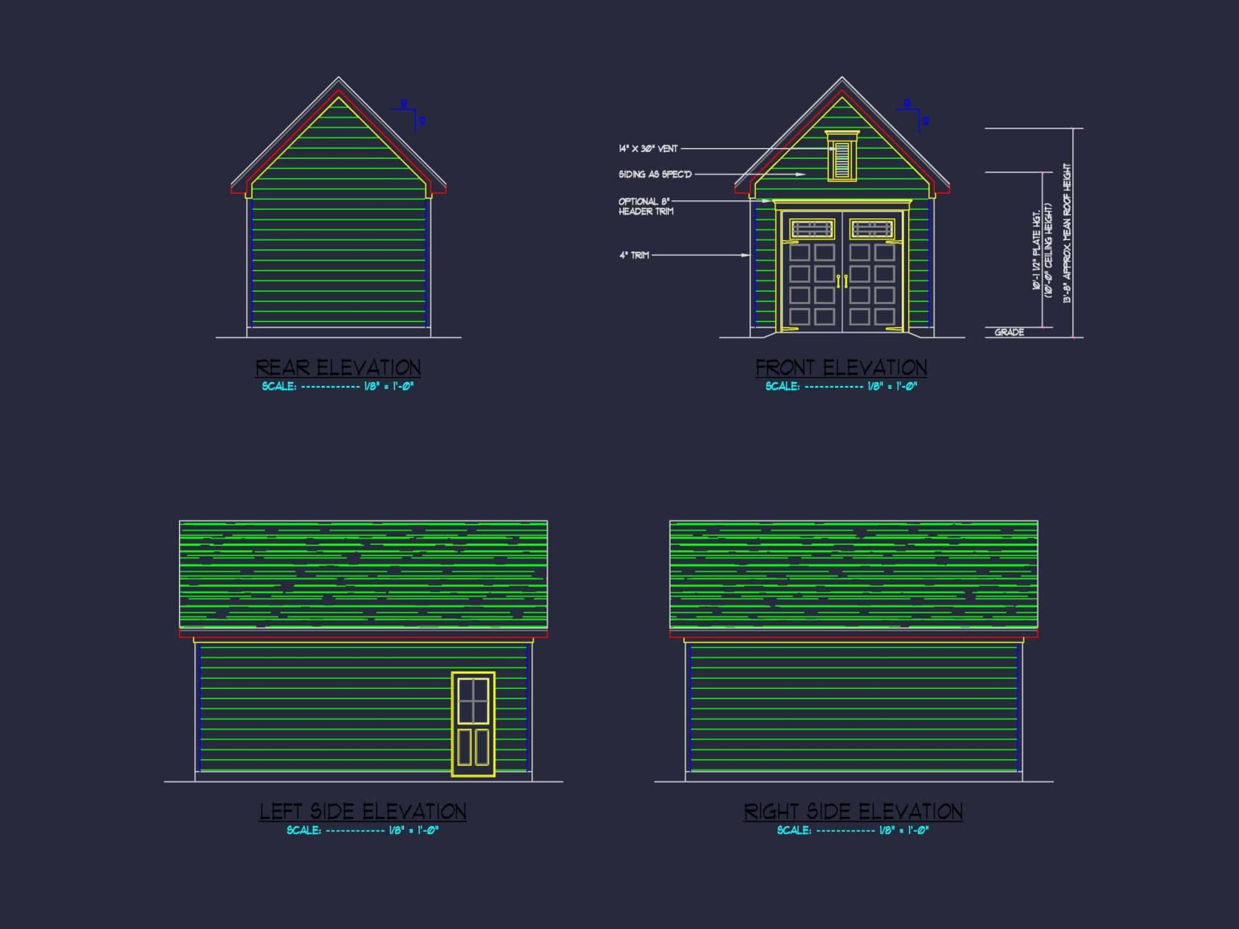 Compact Garage Floor Plan with Detailed CAD Designs