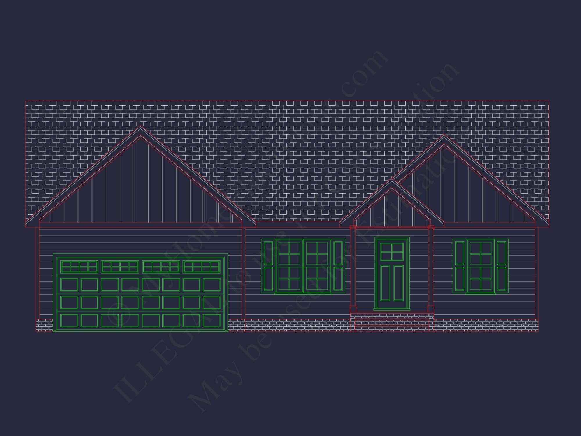 Craftsman Home Plan with 3 Bedrooms, Open Floor Layout, and CAD Blueprint Designs