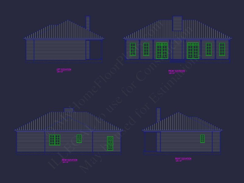 1-Story House Plan with CAD Designs and Open Floor Layout
