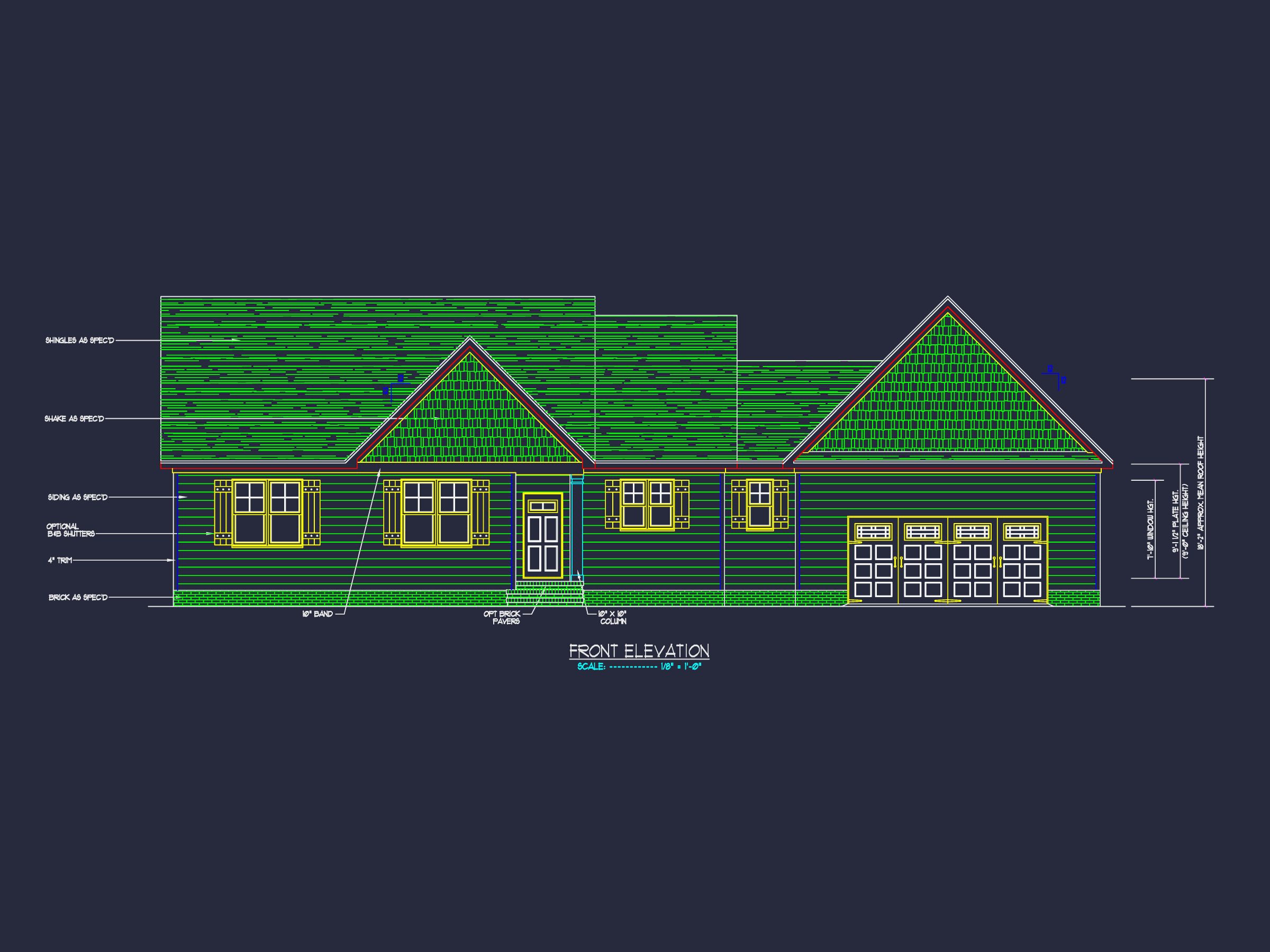 Charming 1-Story House Plan with Craftsman Design & CAD Blueprints