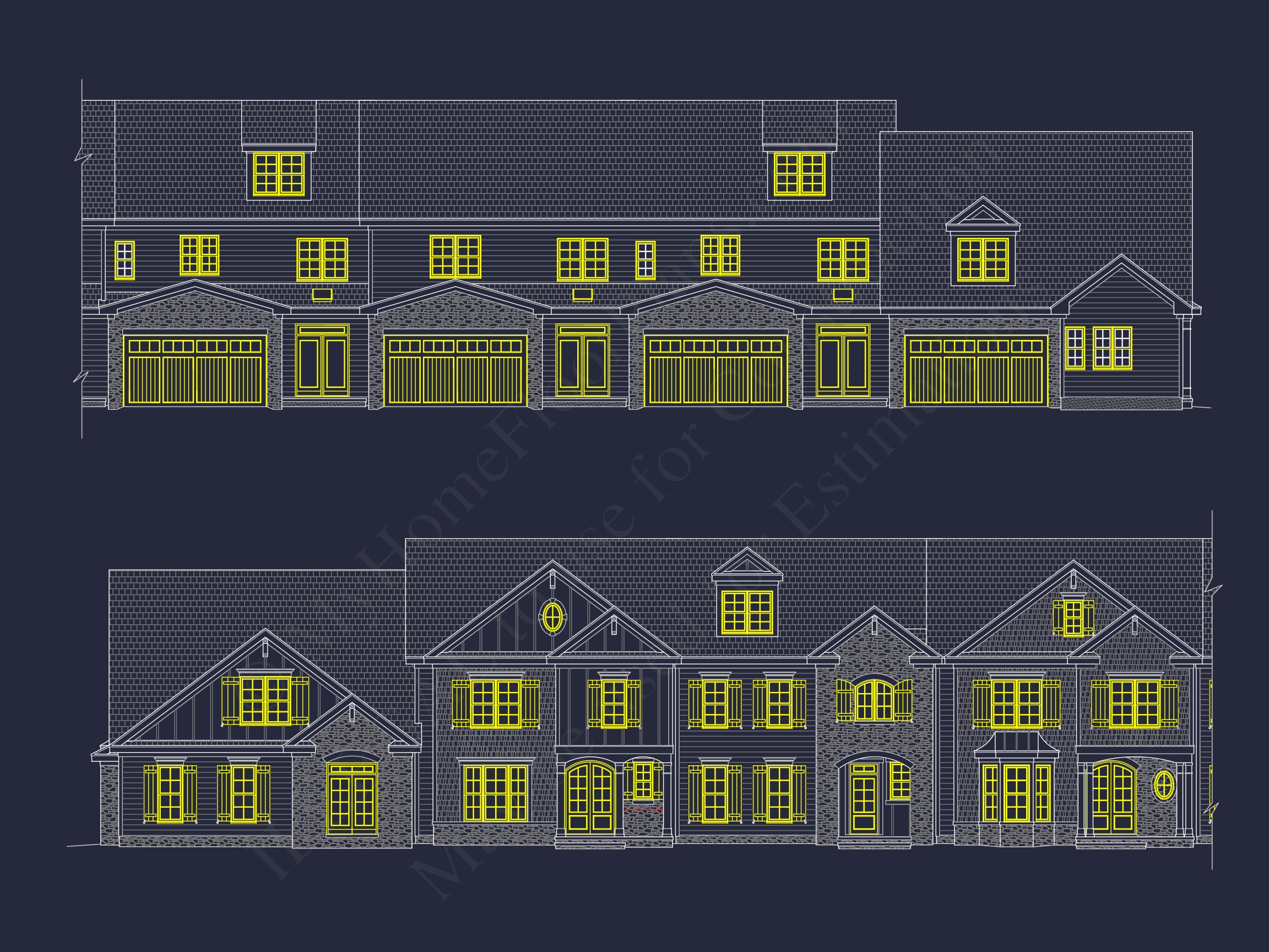 7-Unit Townhome Floor Plan with Vaulted Ceilings and CAD Designs