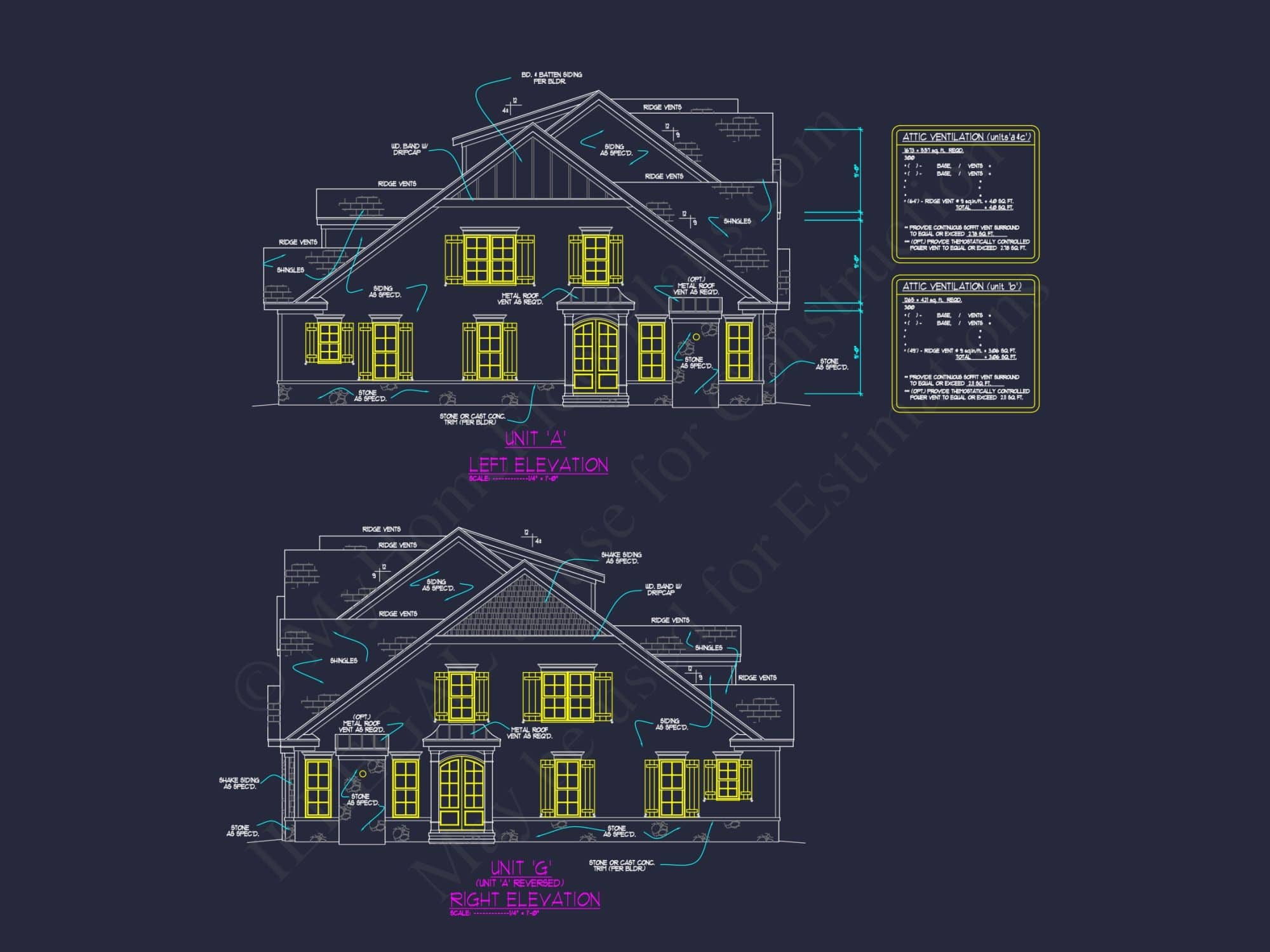 7-Unit Townhome Floor Plan with Vaulted Ceilings and CAD Designs