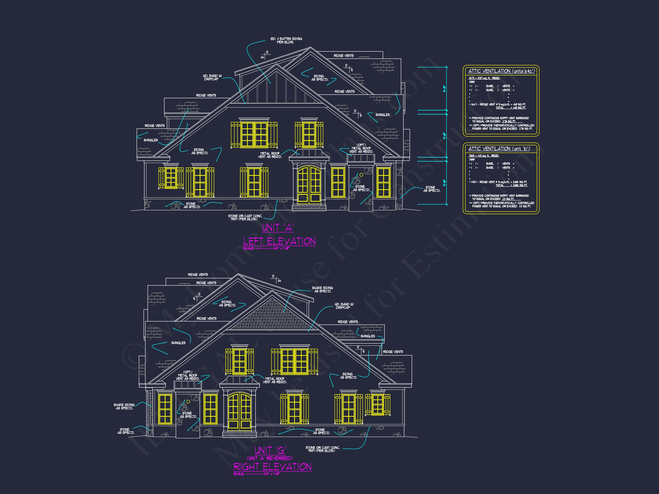 7-Unit Townhome Floor Plan with Vaulted Ceilings and CAD Designs