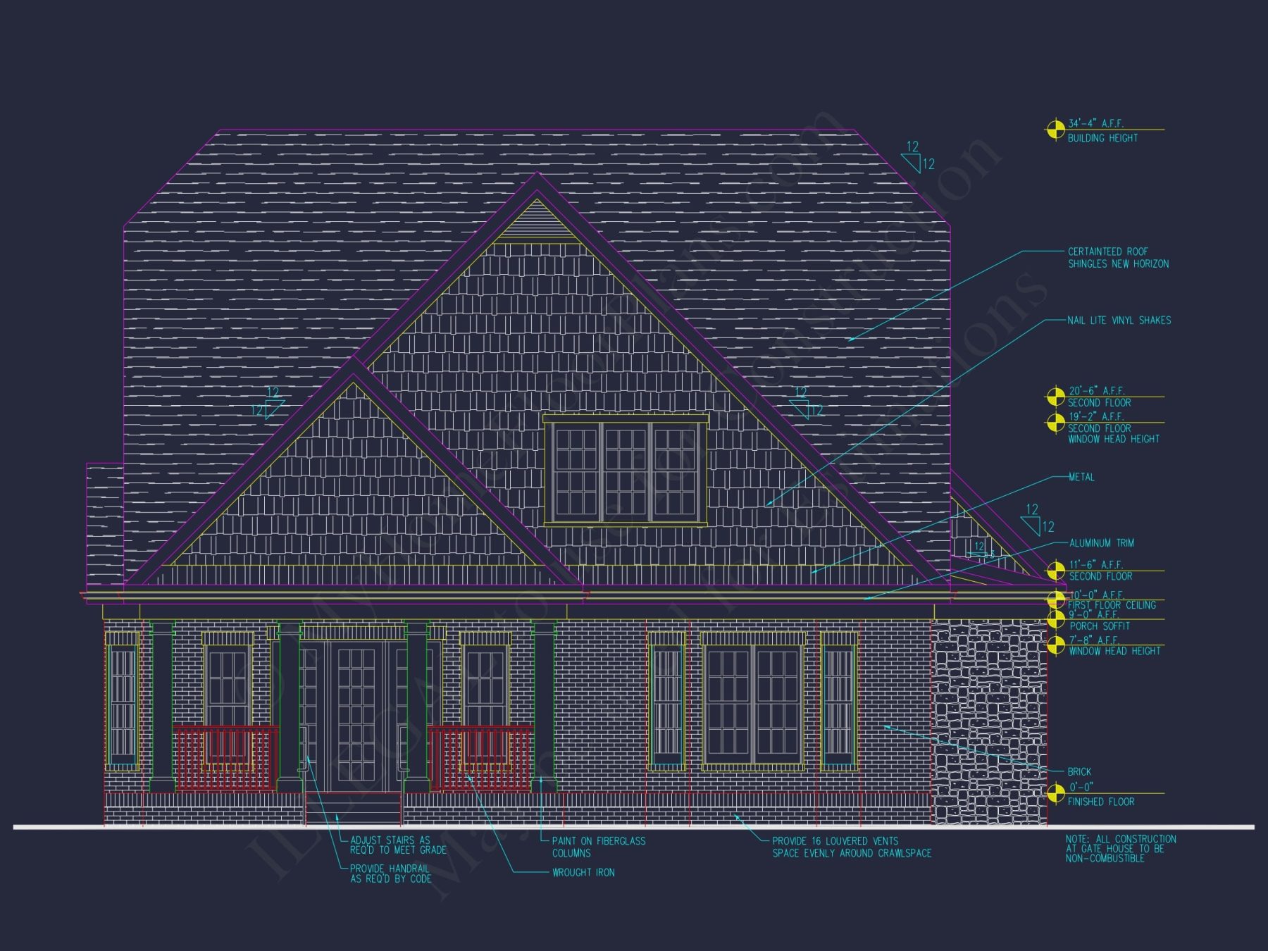 Beautiful 2-Story Home Floor Plan with Vaulted Ceilings & CAD Blueprints