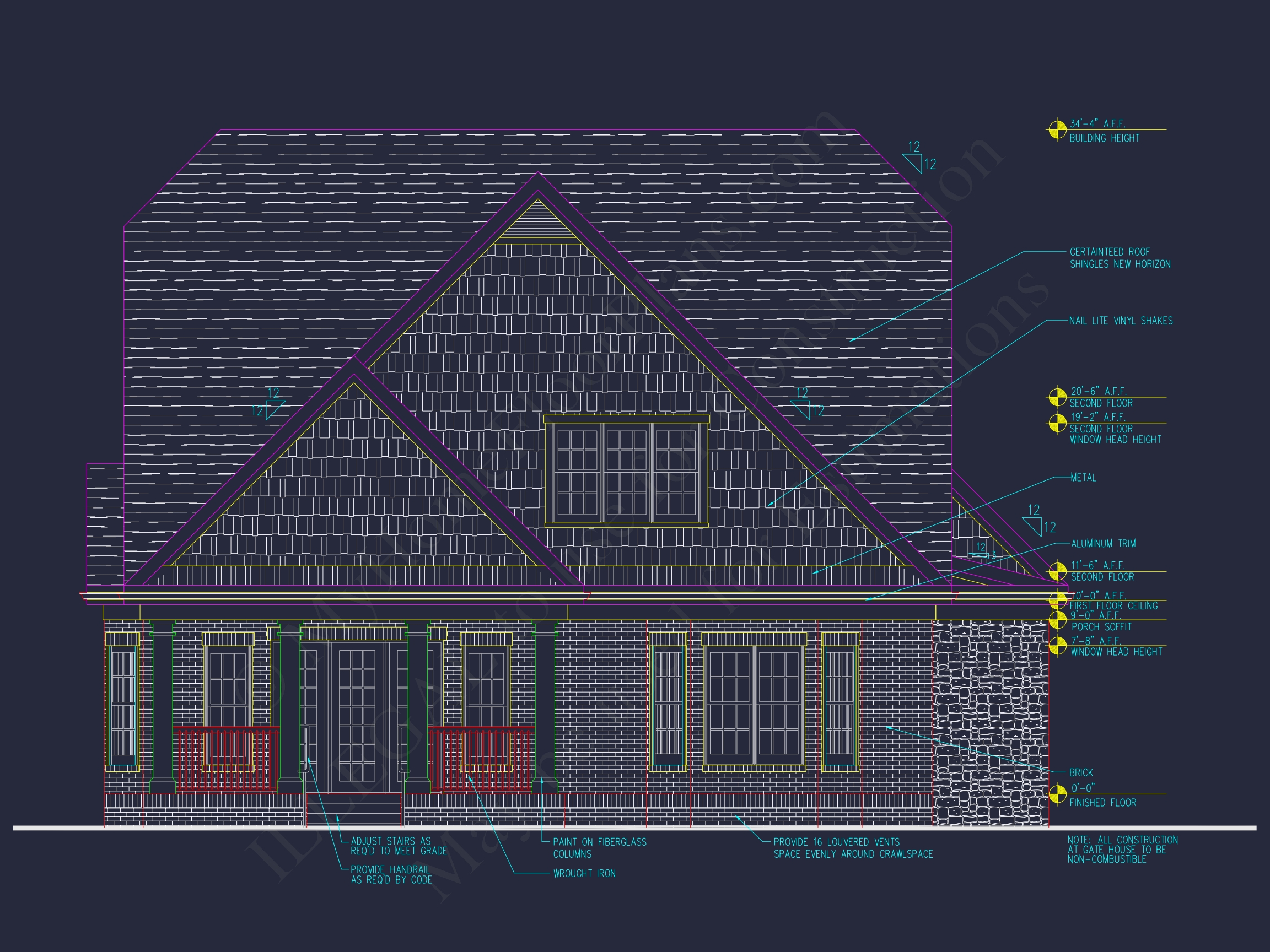 Beautiful 2-Story Home Floor Plan with Vaulted Ceilings & CAD Blueprints