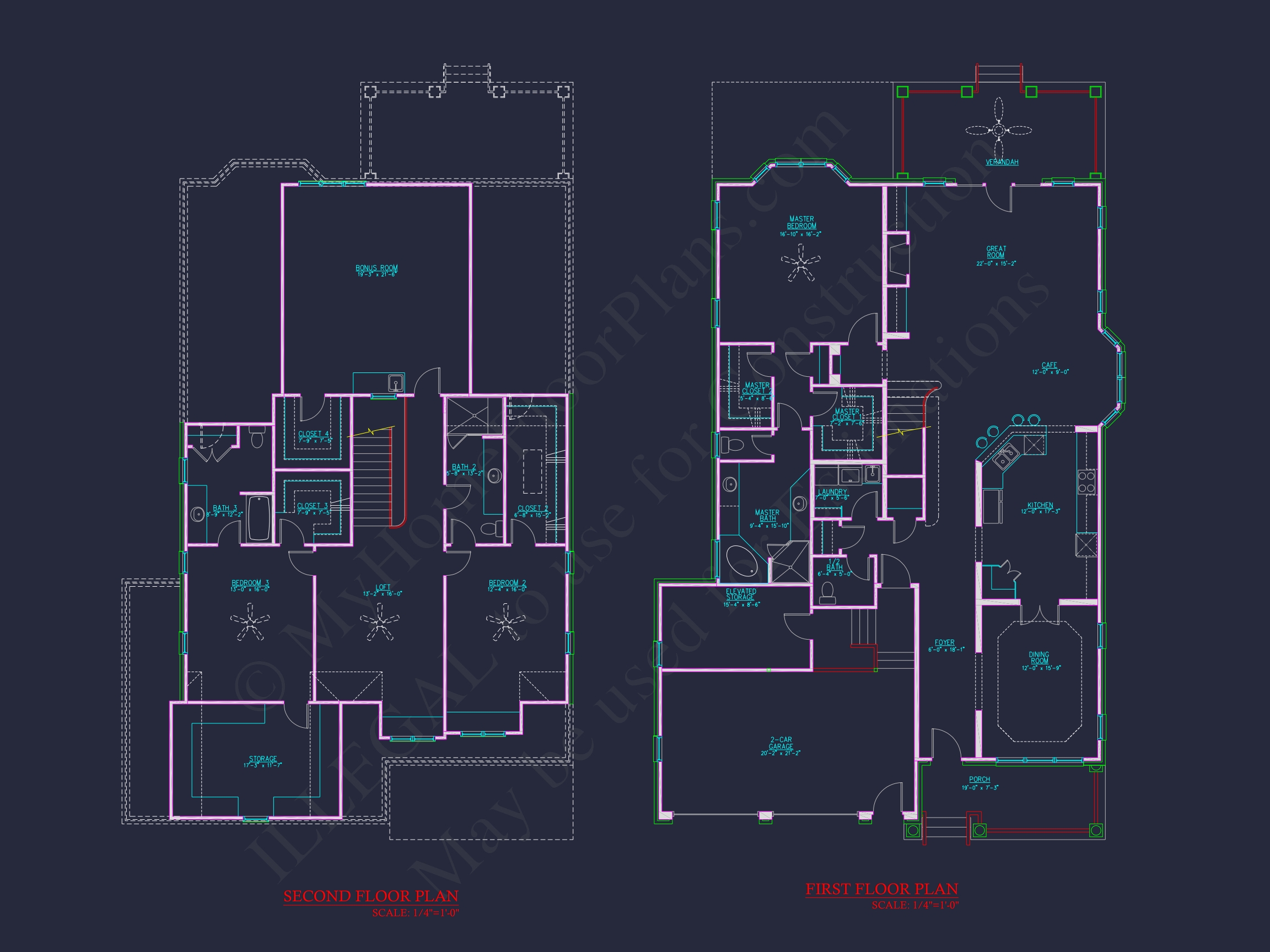Beautiful 2-Story Home Floor Plan with Vaulted Ceilings & CAD Blueprints