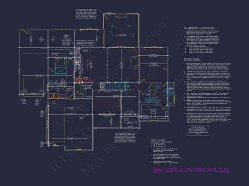Traditional Home Plan with Open Floor Layout, 4 Bedrooms & CAD Blueprints