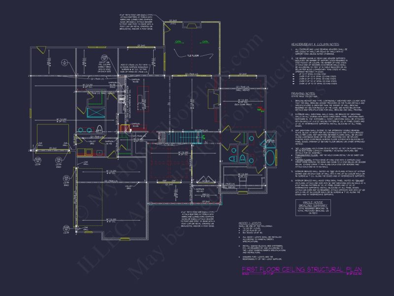 Traditional Home Plan with Open Floor Layout, 4 Bedrooms & CAD Blueprints