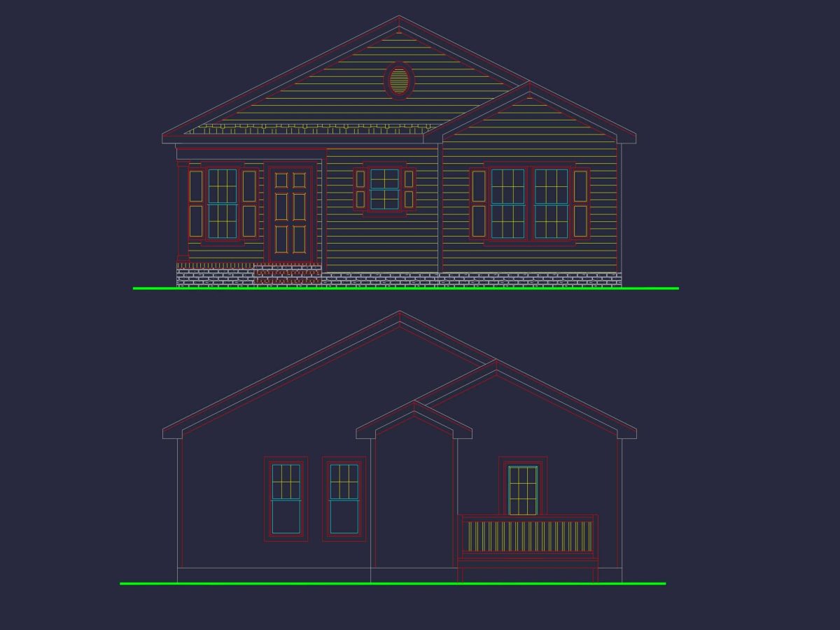 Stylish Home Blueprint: Bungalow Floor Plan Design with CAD