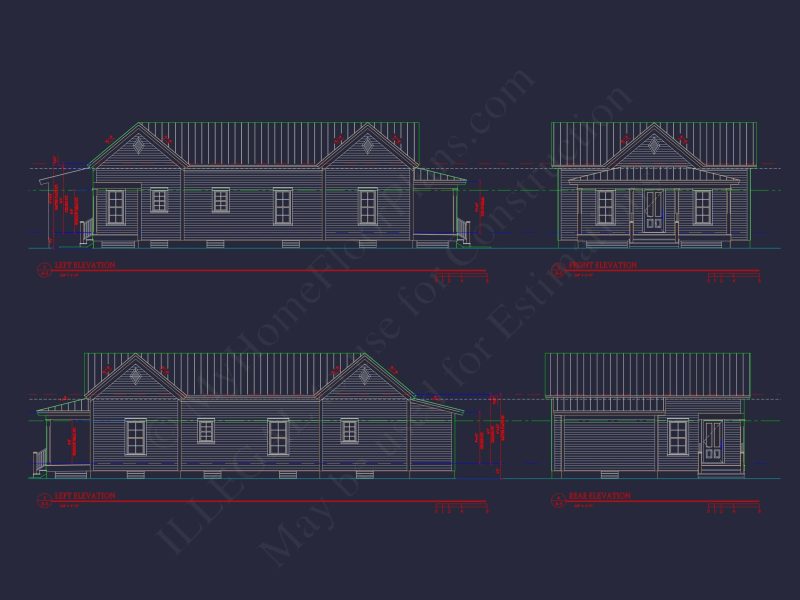 Traditional Ranch Home Plan with 3 Beds, CAD Blueprints & Design
