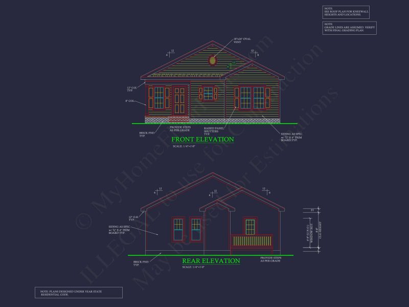 Stylish Home Blueprint: Bungalow Floor Plan Design with CAD