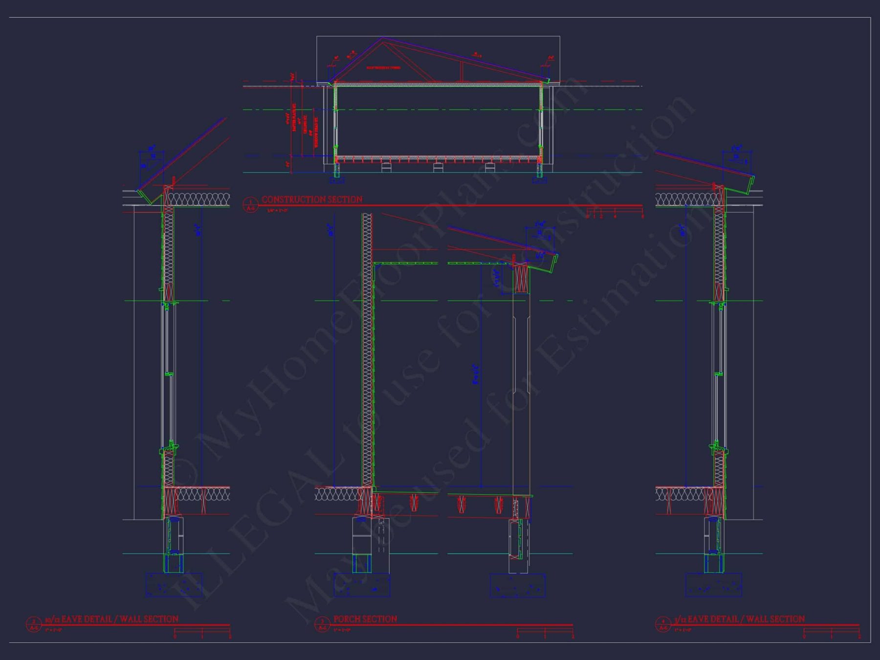 Traditional Ranch Home Plan with 3 Beds, CAD Blueprints & Design