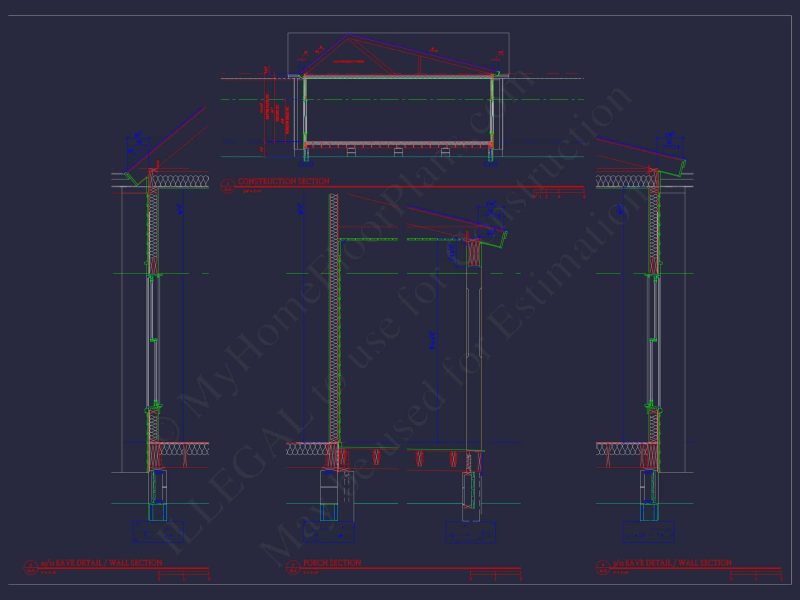 Traditional Ranch Home Plan with 3 Beds, CAD Blueprints & Design