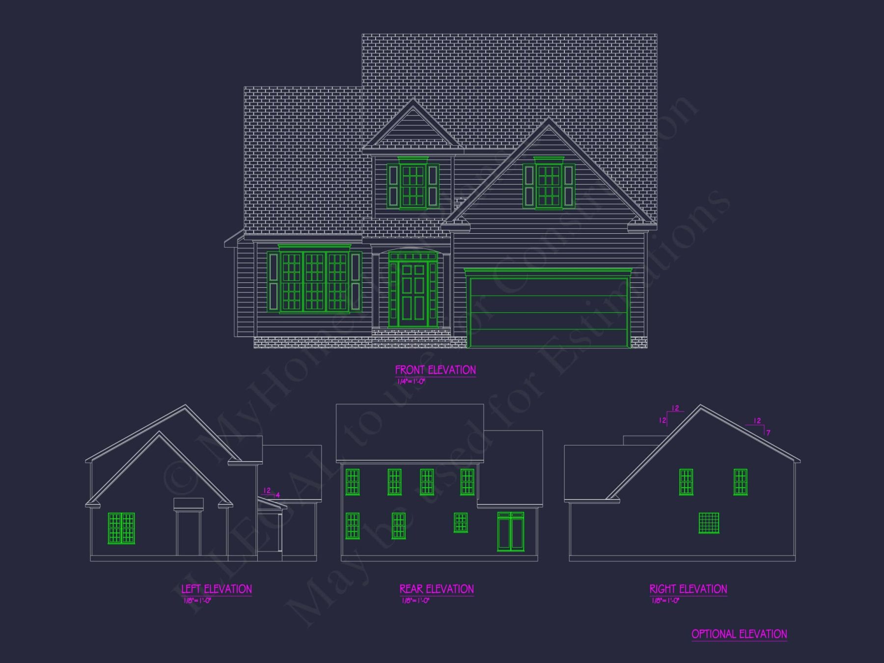 Traditional 2-Story House Plan with Brick & Siding Curb Appeal