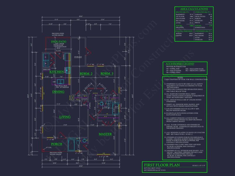 Stylish Home Blueprint: Bungalow Floor Plan Design with CAD