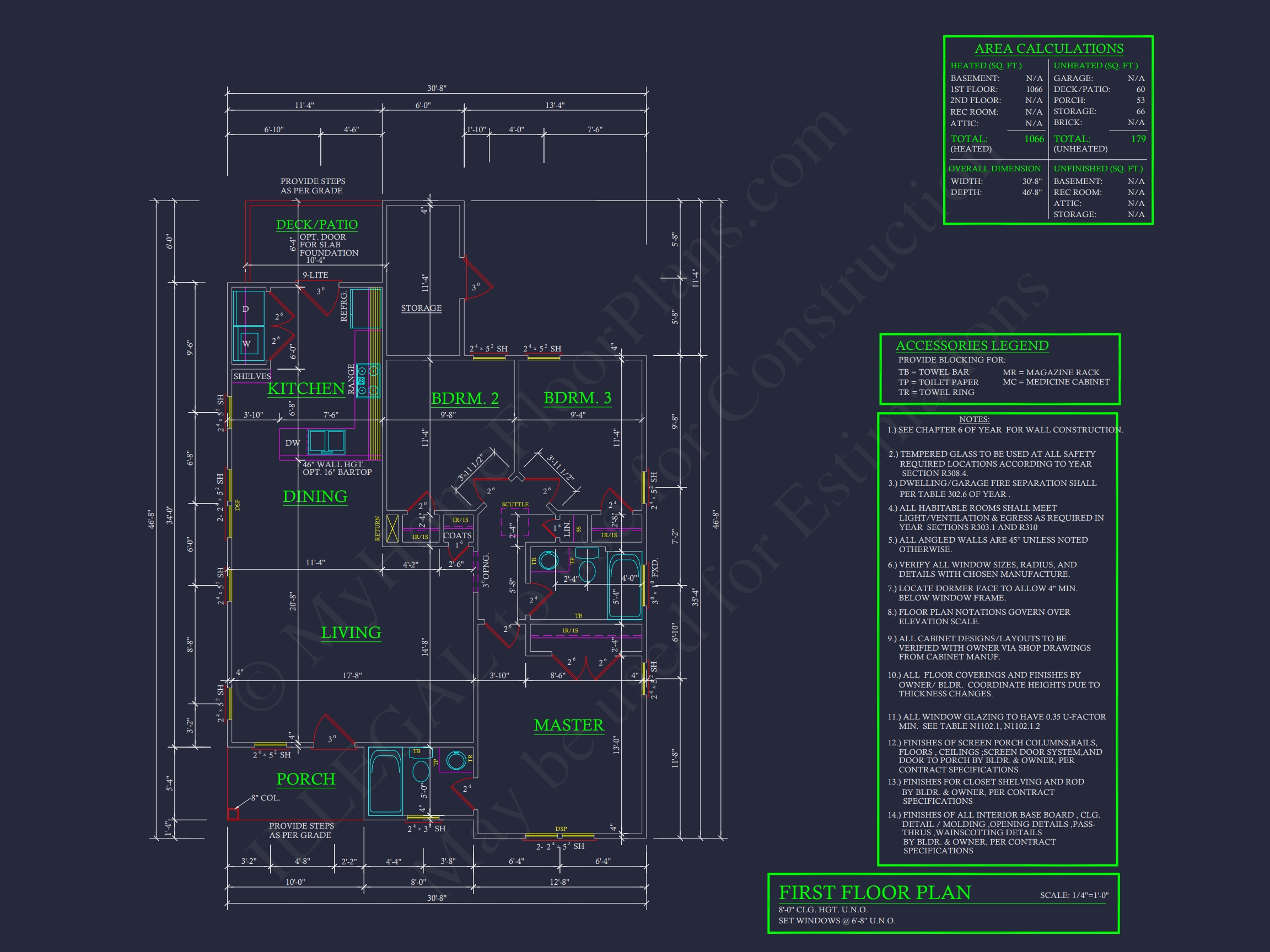 Stylish Home Blueprint: Bungalow Floor Plan Design with CAD