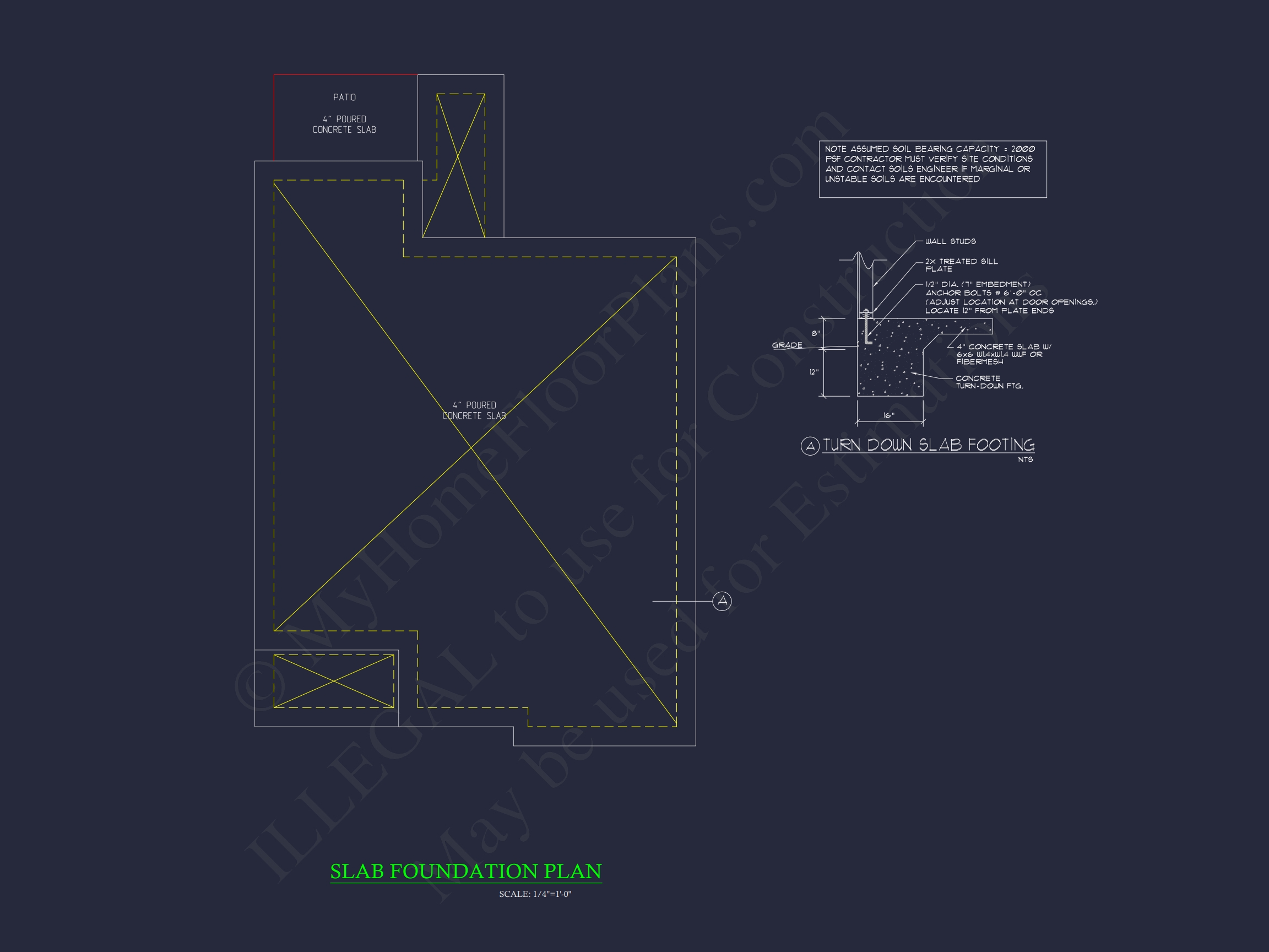 Stylish Home Blueprint: Bungalow Floor Plan Design with CAD