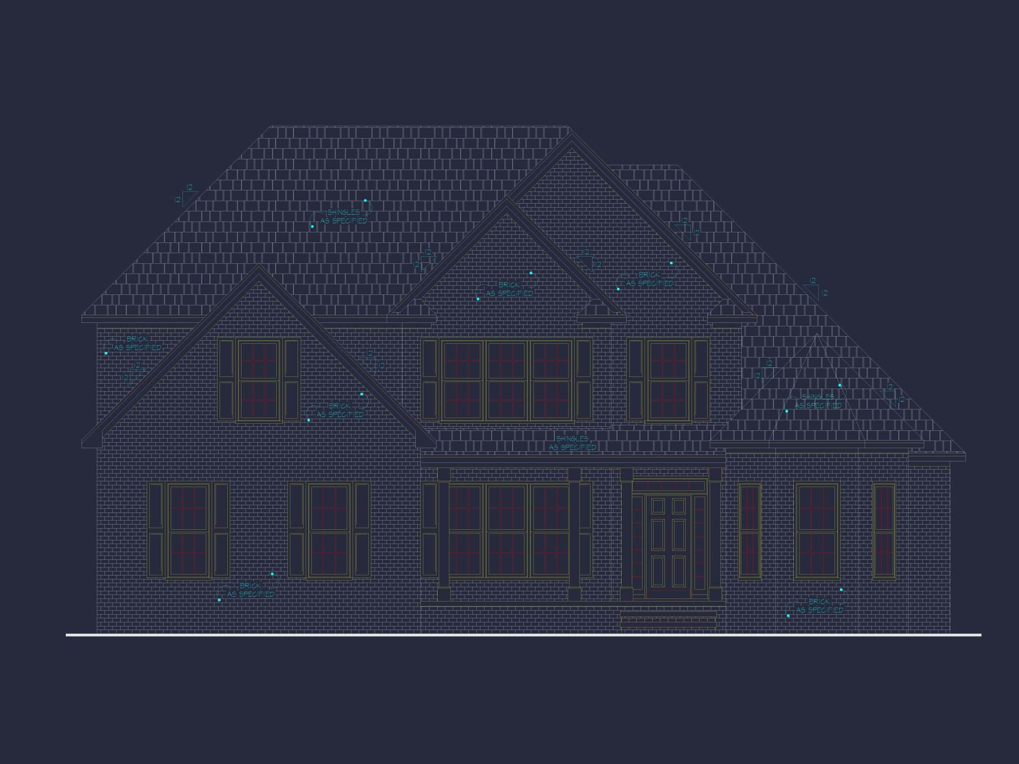 54' x 44' Traditional House Plan with Brick Exterior & Bonus Spaces