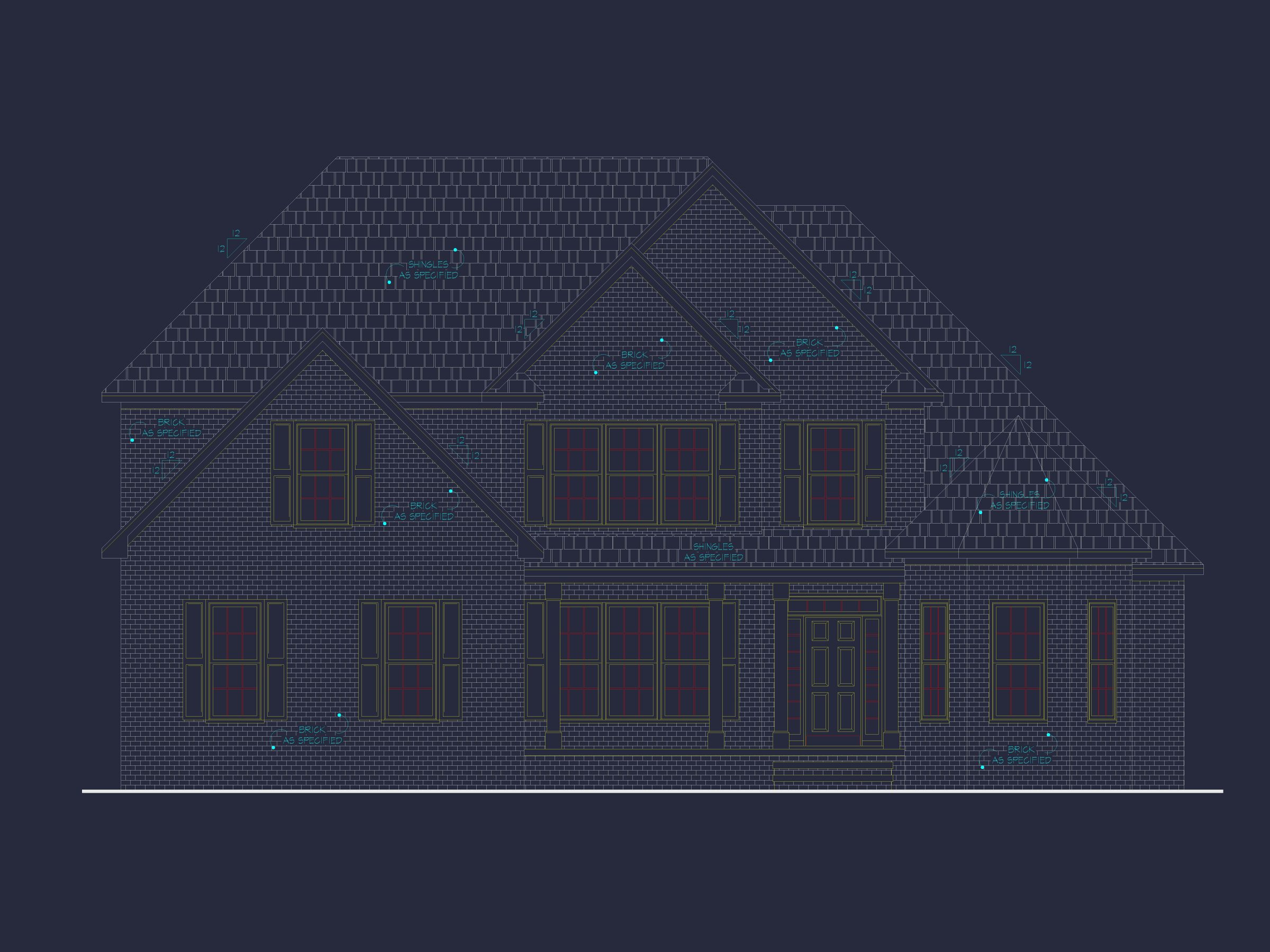 54' x 44' Traditional House Plan with Brick Exterior & Bonus Spaces