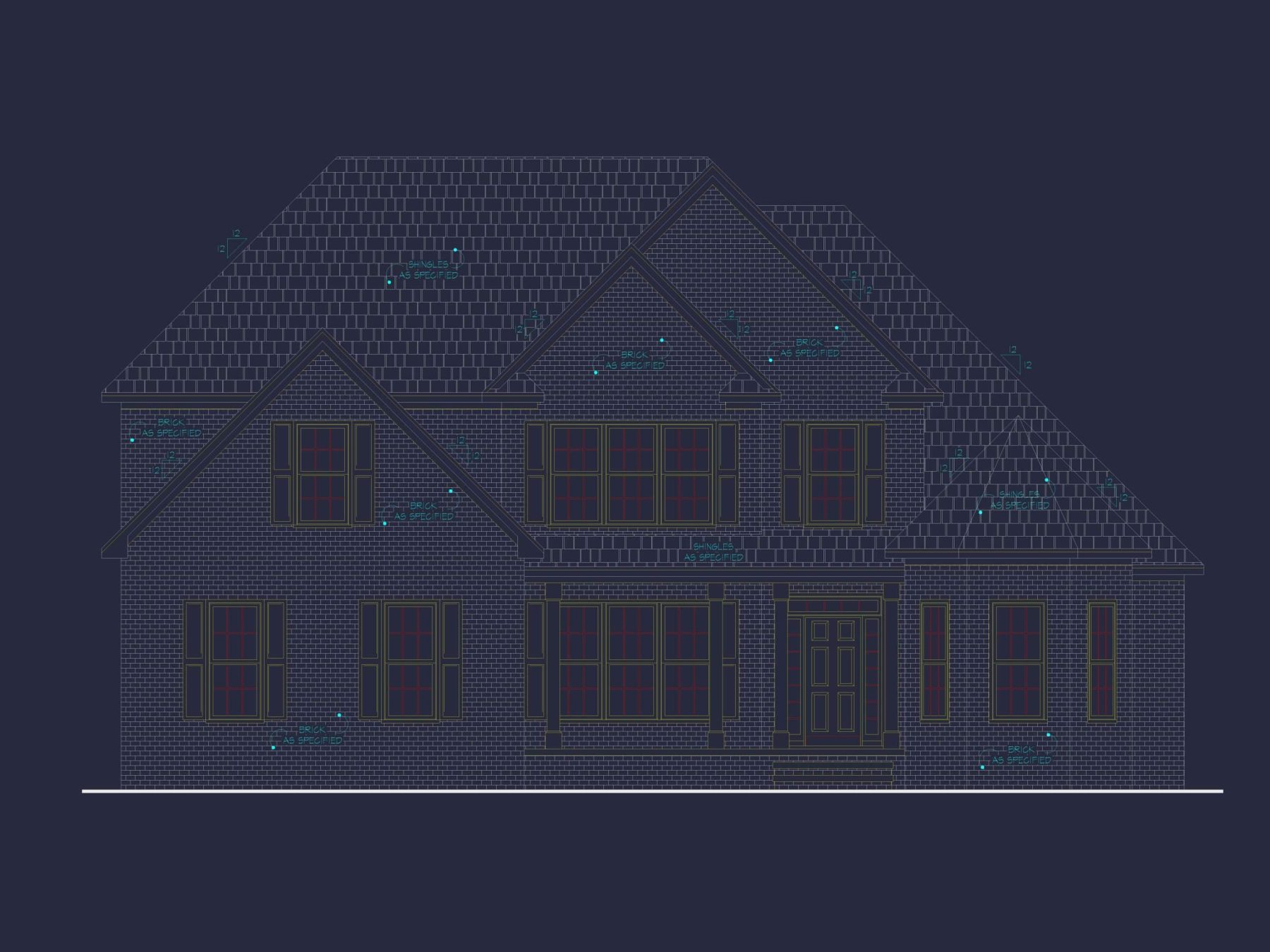 54' x 44' Traditional House Plan with Brick Exterior & Bonus Spaces