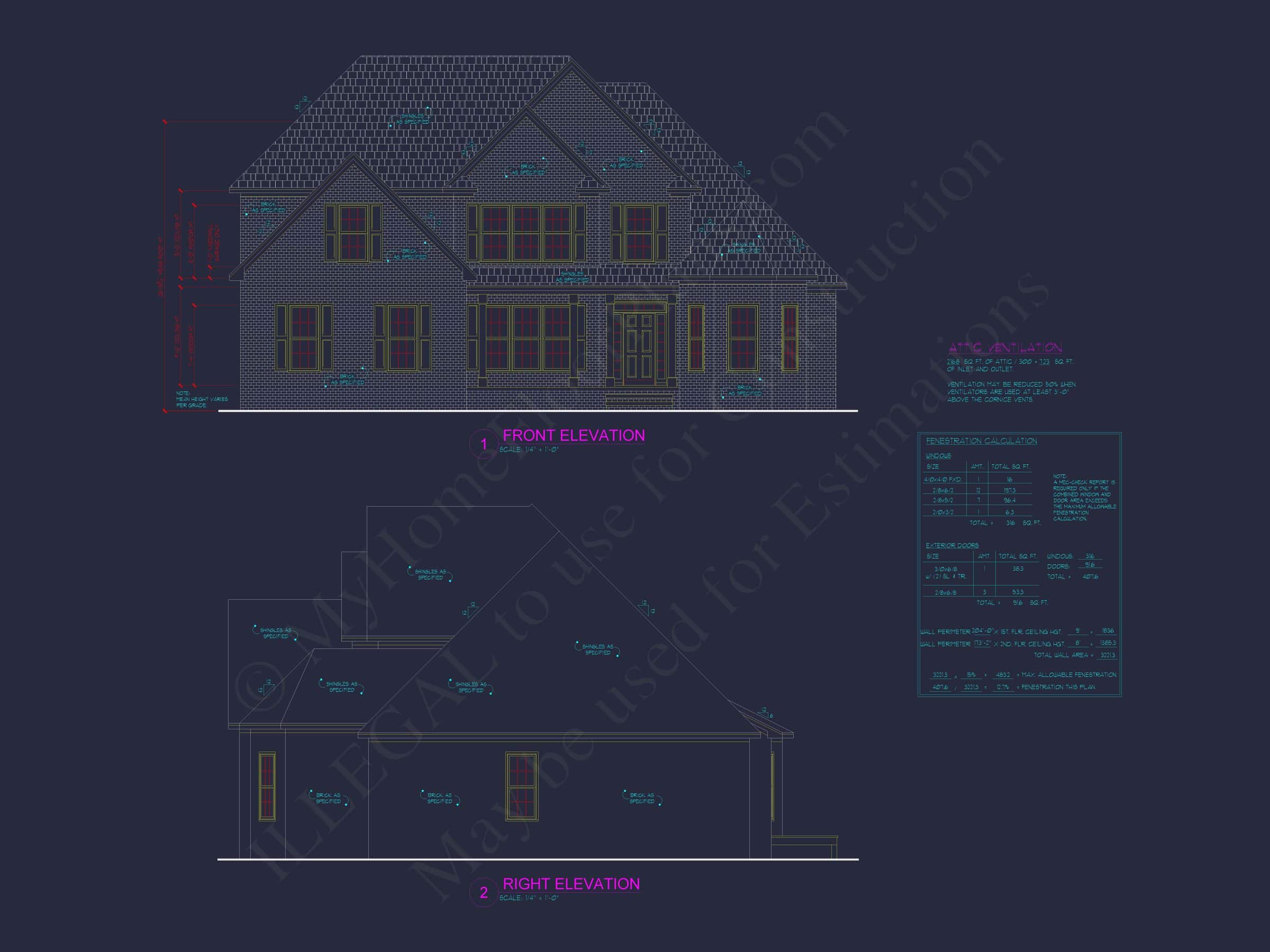 54' x 44' Traditional House Plan with Brick Exterior & Bonus Spaces