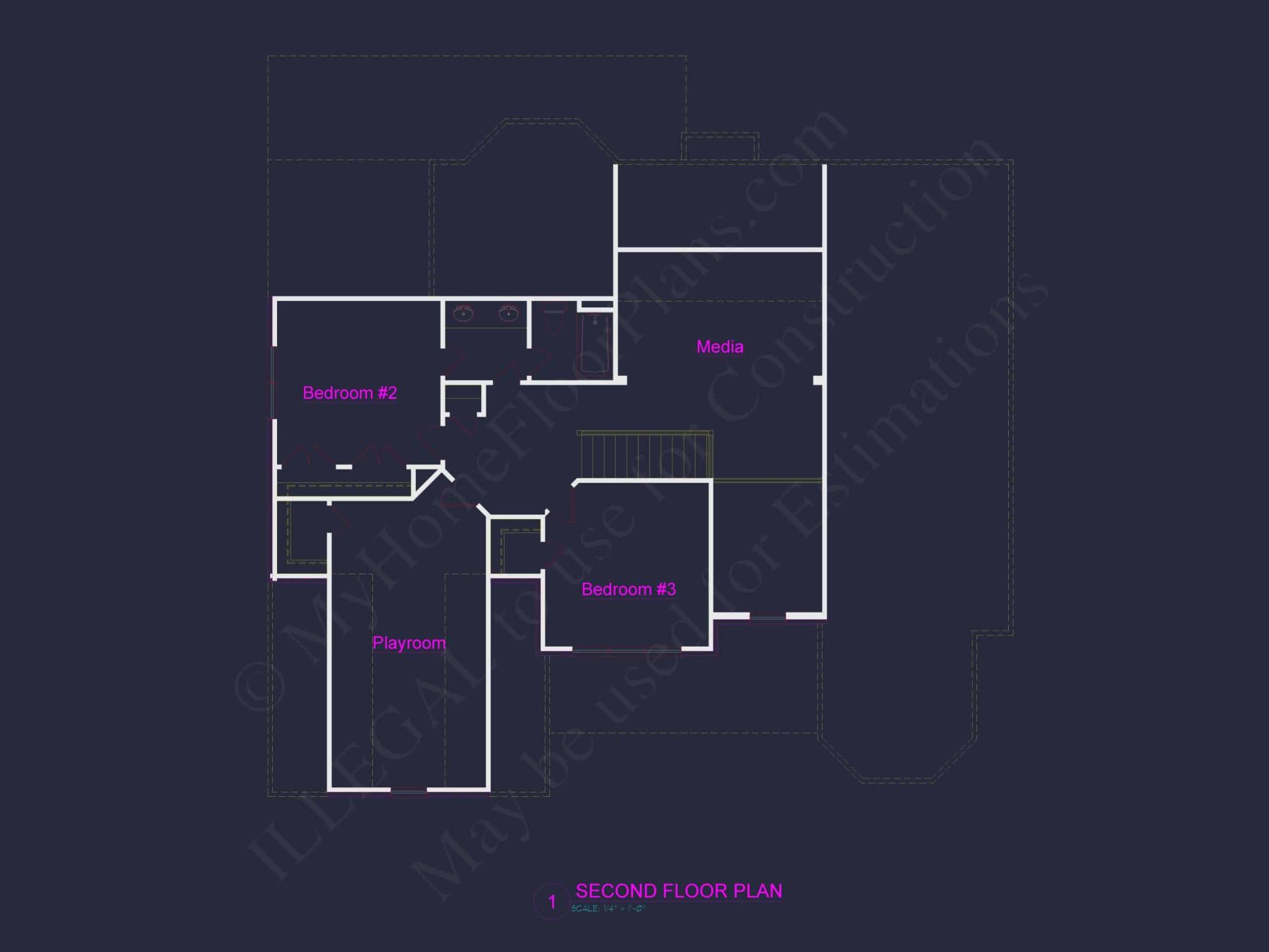 54' x 44' Traditional House Plan with Brick Exterior & Bonus Spaces