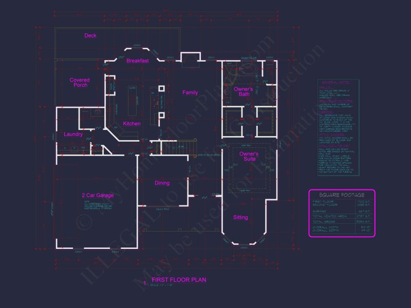 54' x 44' Traditional House Plan with Brick Exterior & Bonus Spaces