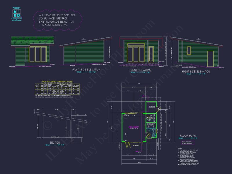 Modern Pool House Floor Plan with Sloped Lot Architecture