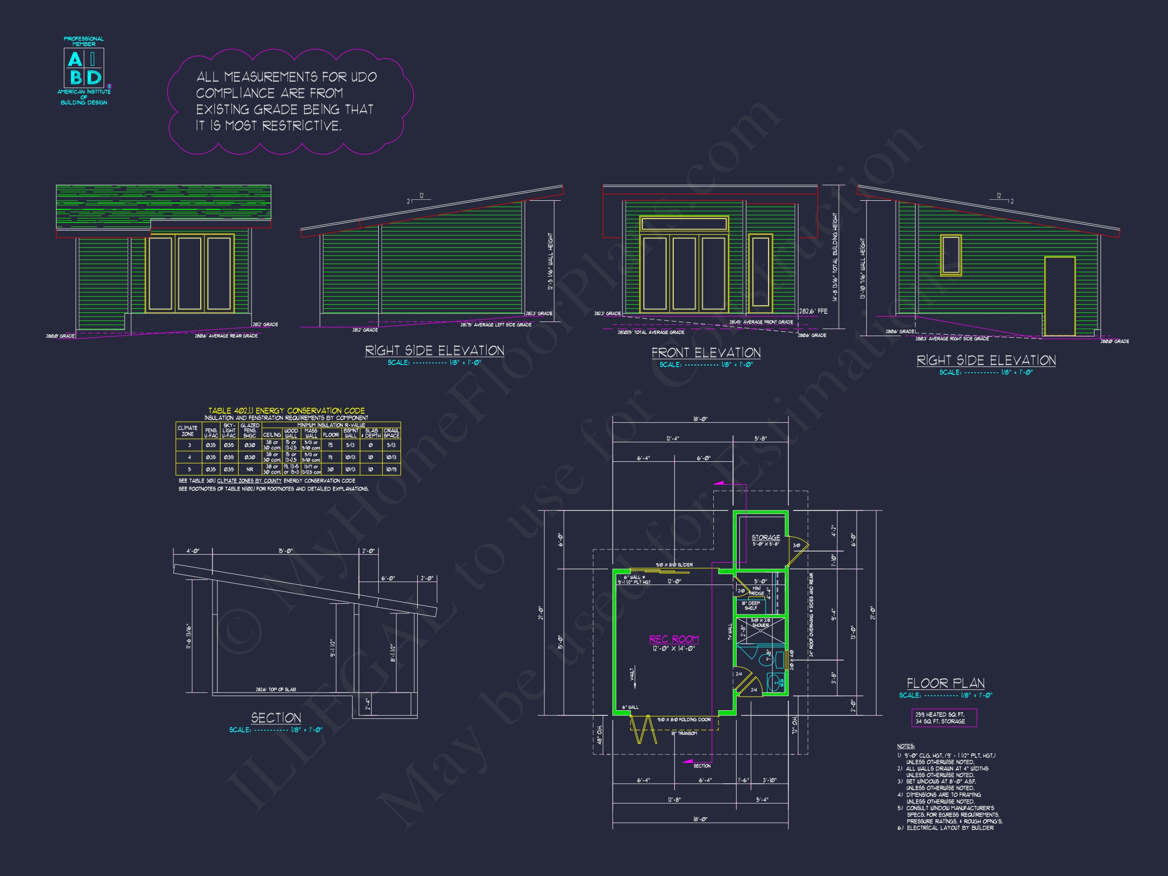 Modern Pool House Floor Plan with Sloped Lot Architecture