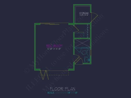 Modern Pool House Floor Plan with Sloped Lot Architecture