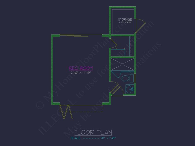 Modern Pool House Floor Plan with Sloped Lot Architecture