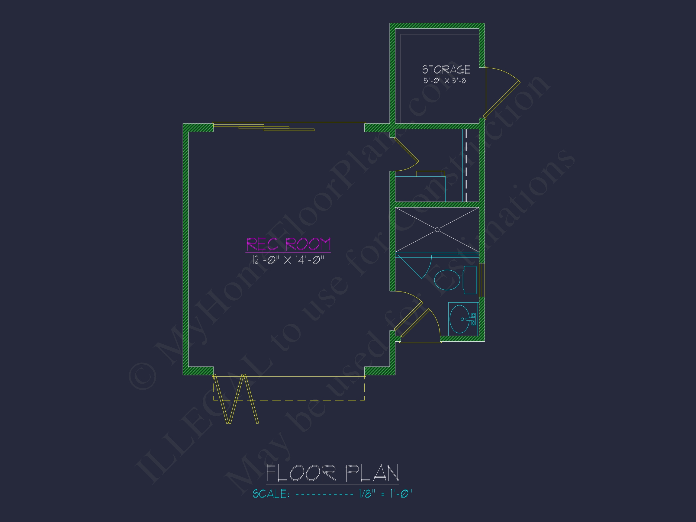 Modern Pool House Floor Plan with Sloped Lot Architecture